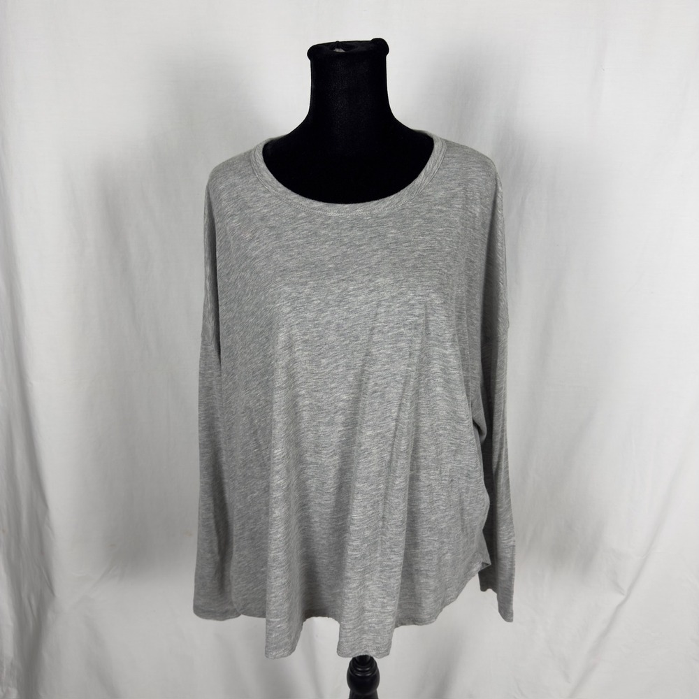Peter Millar Silver High Low Cotton Blend Long Sleeve Tee‎ - Womens XL
